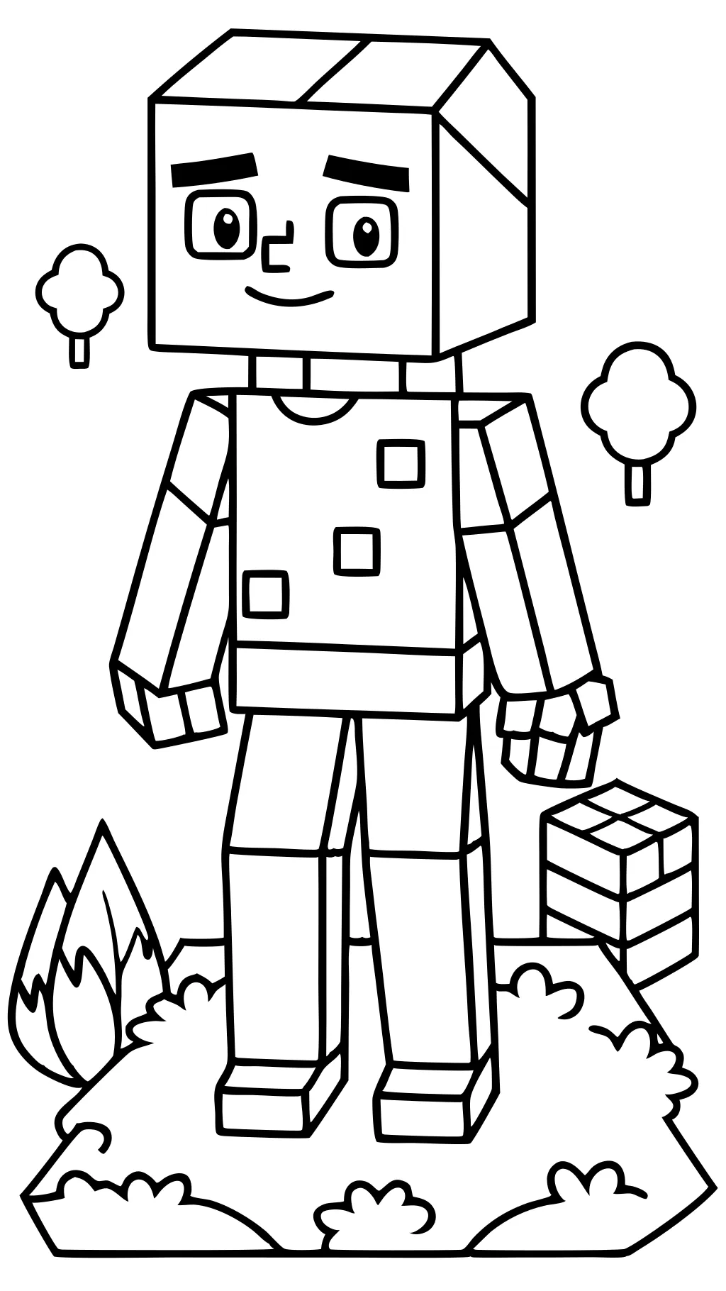 minecraft steve coloring page